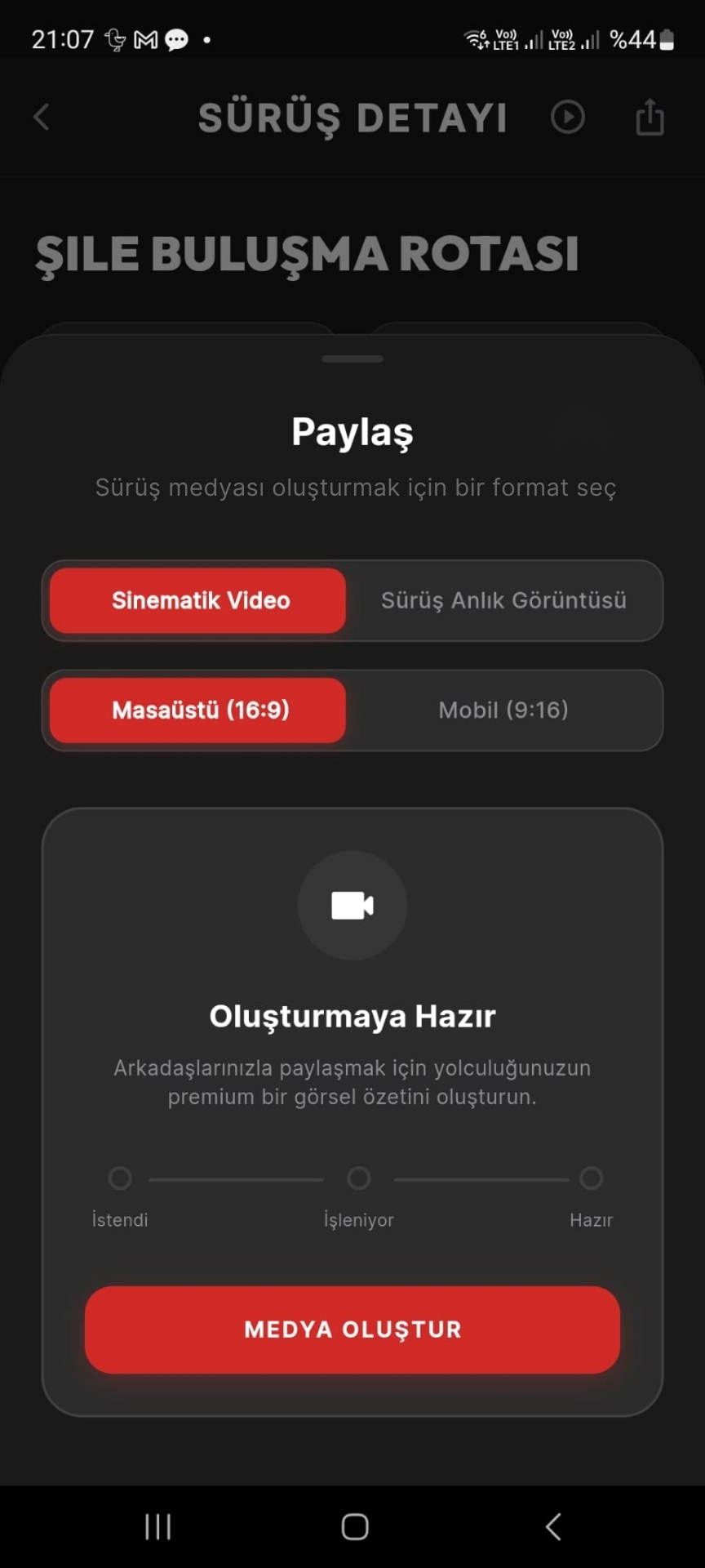 VIRAJ — paylaş ekranı