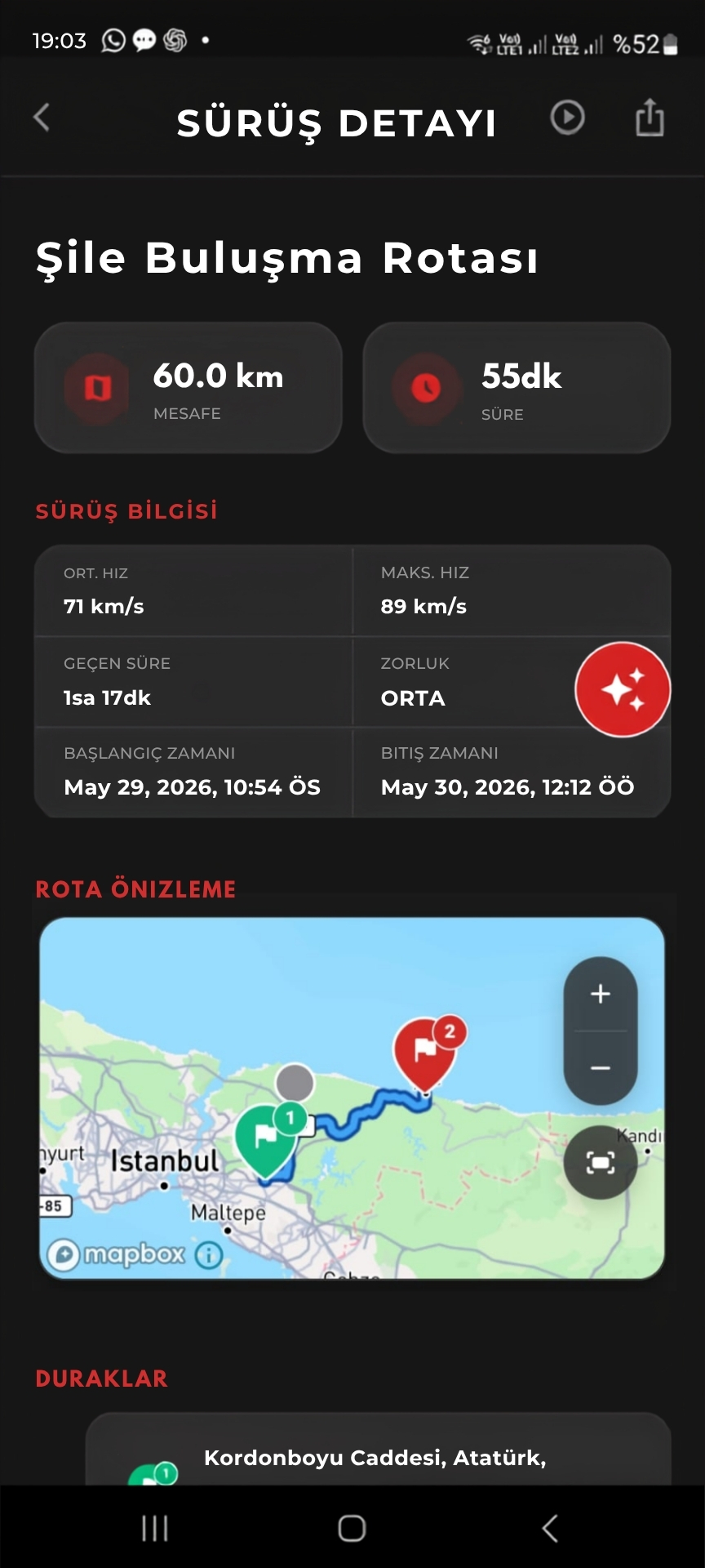 VIRAJ — sürüş detayı